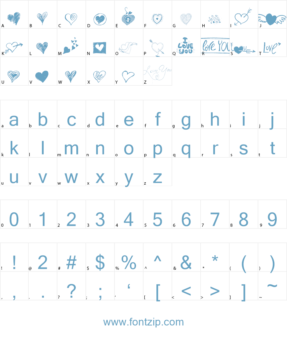 MyValentinesLove-demo Font Character