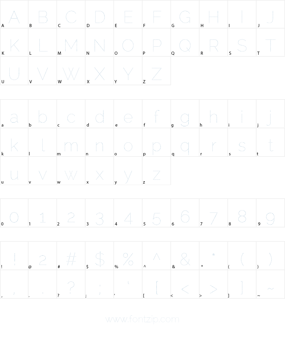 Raleway Dots Font Character