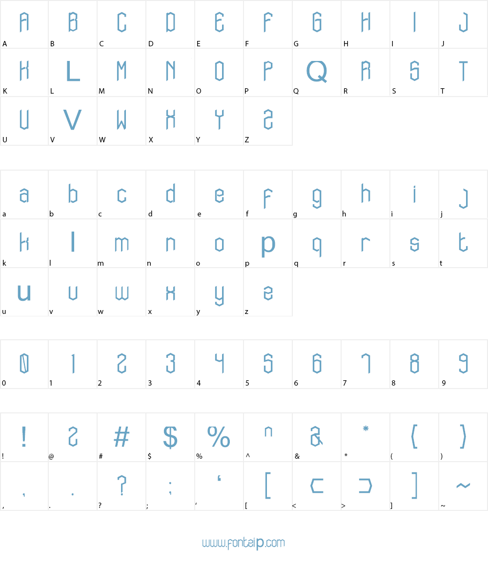 afsda Font Character