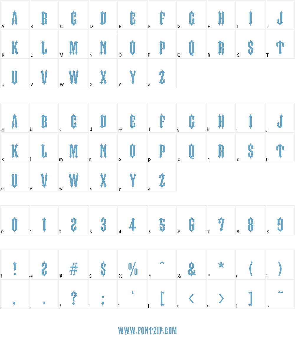 IRON FAMILY Font Character