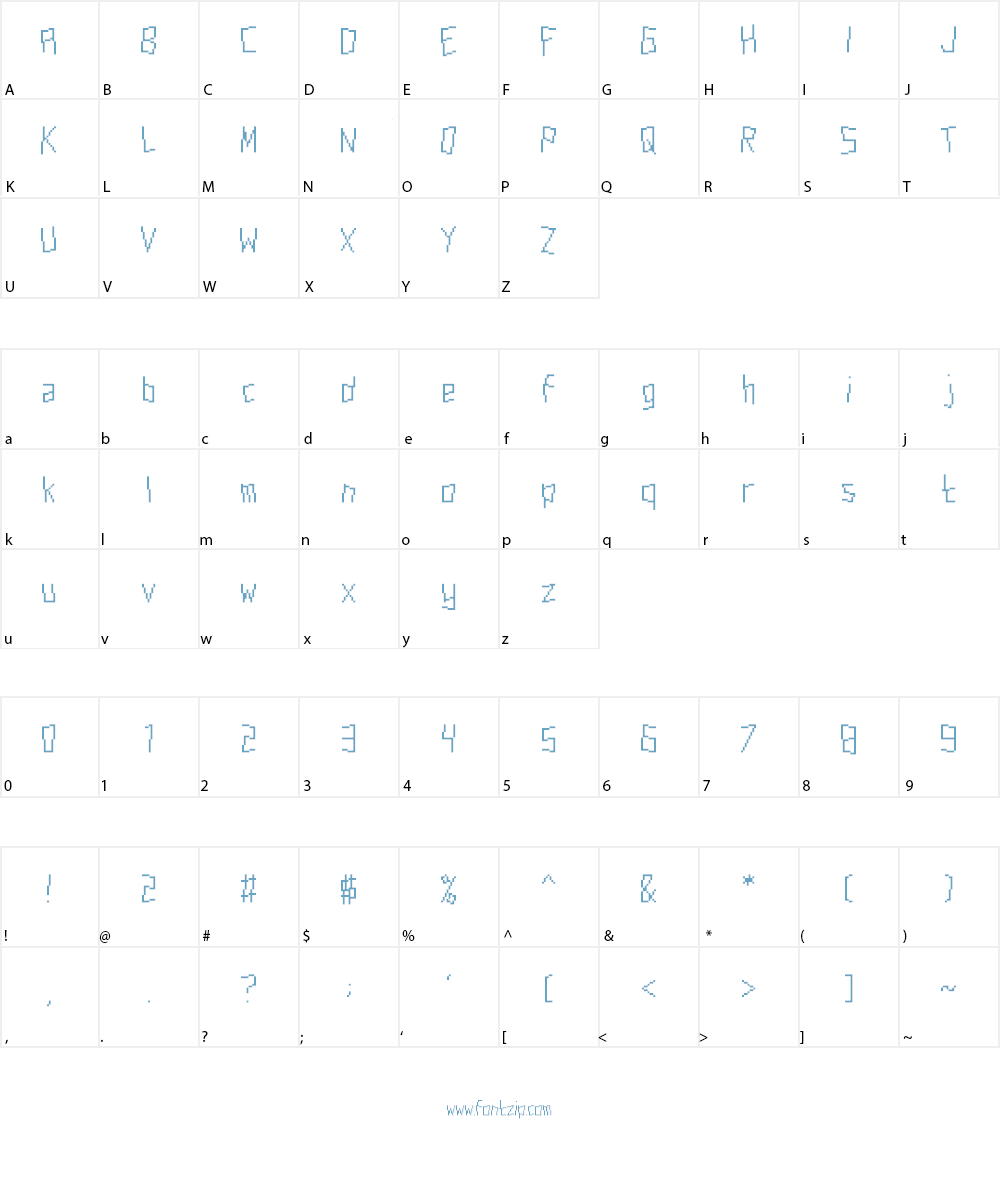 Aardvark Cwm Type Font Character
