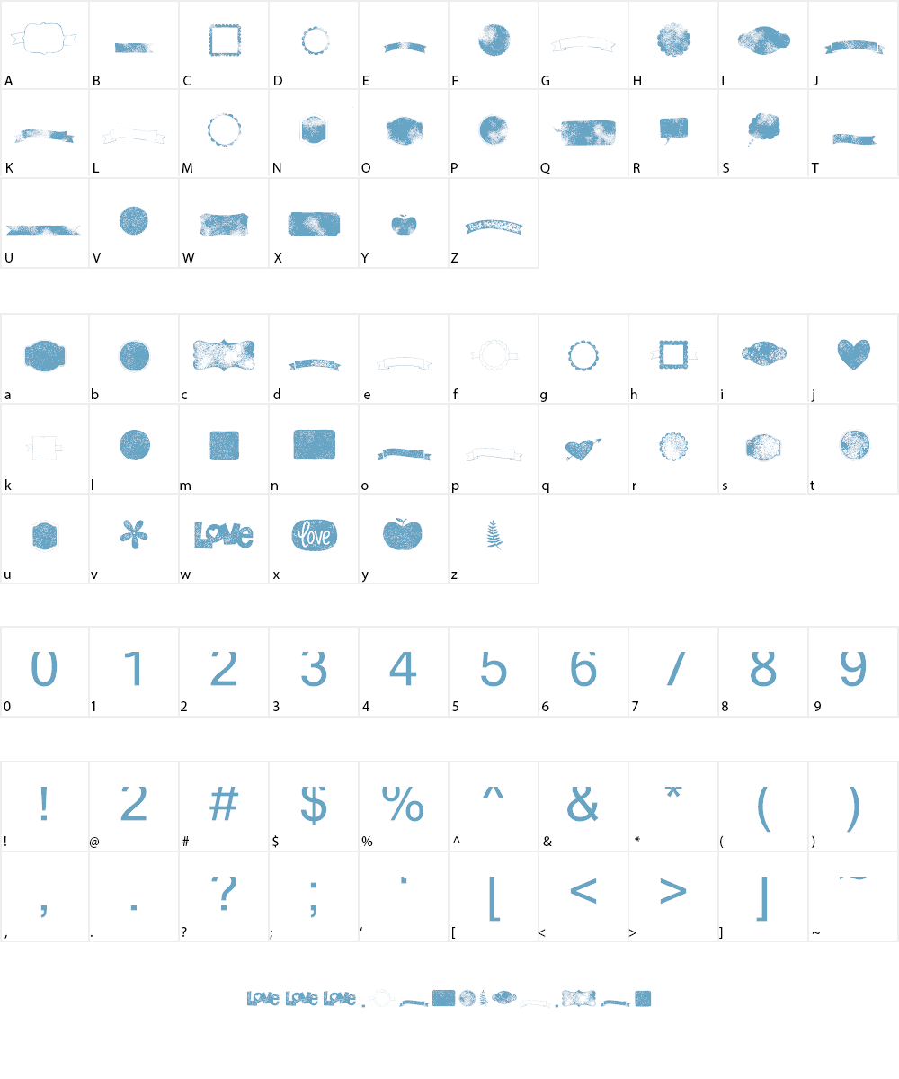 KG Flavor And Frames Seven Font Character