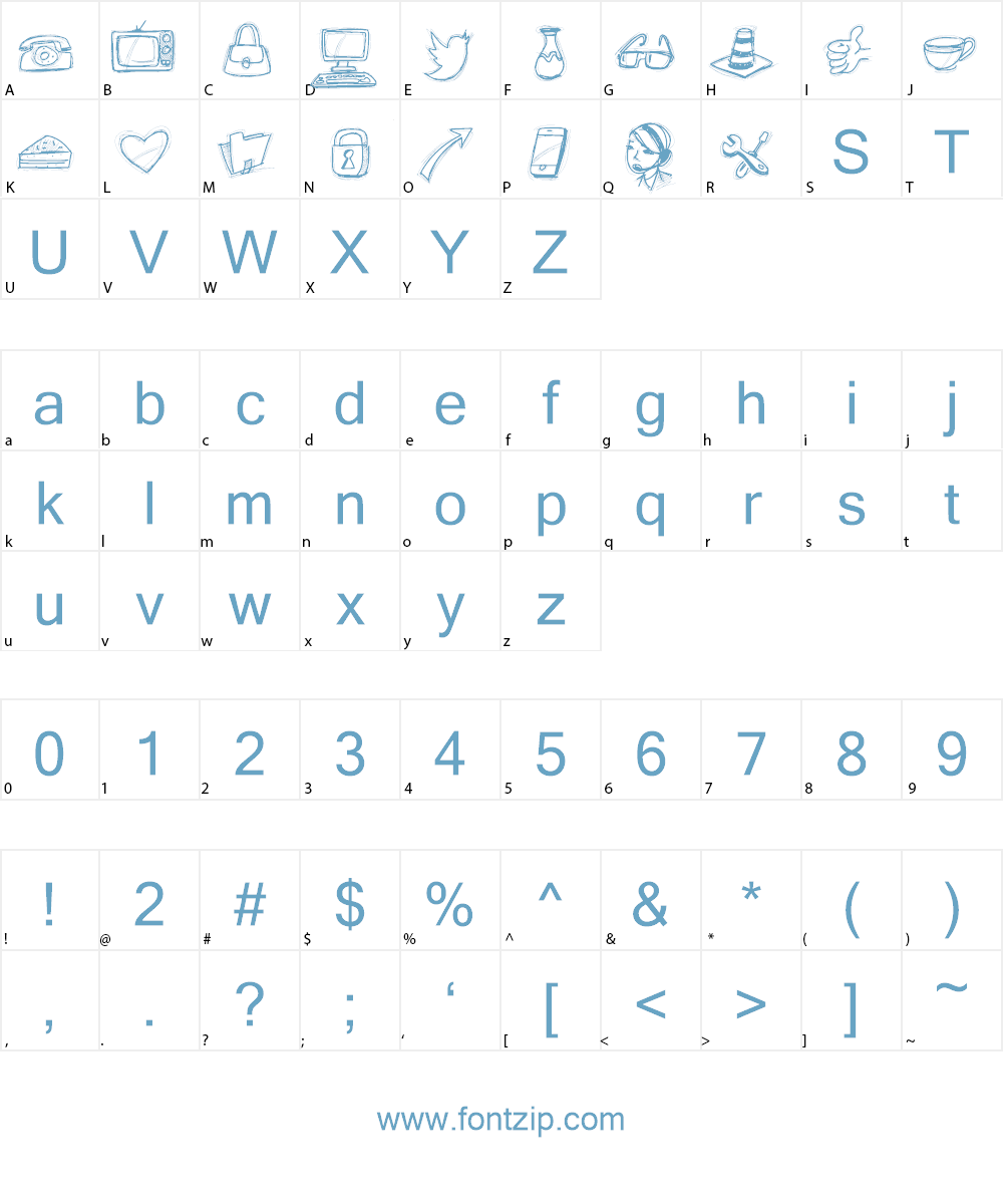 PWIcons Font Character