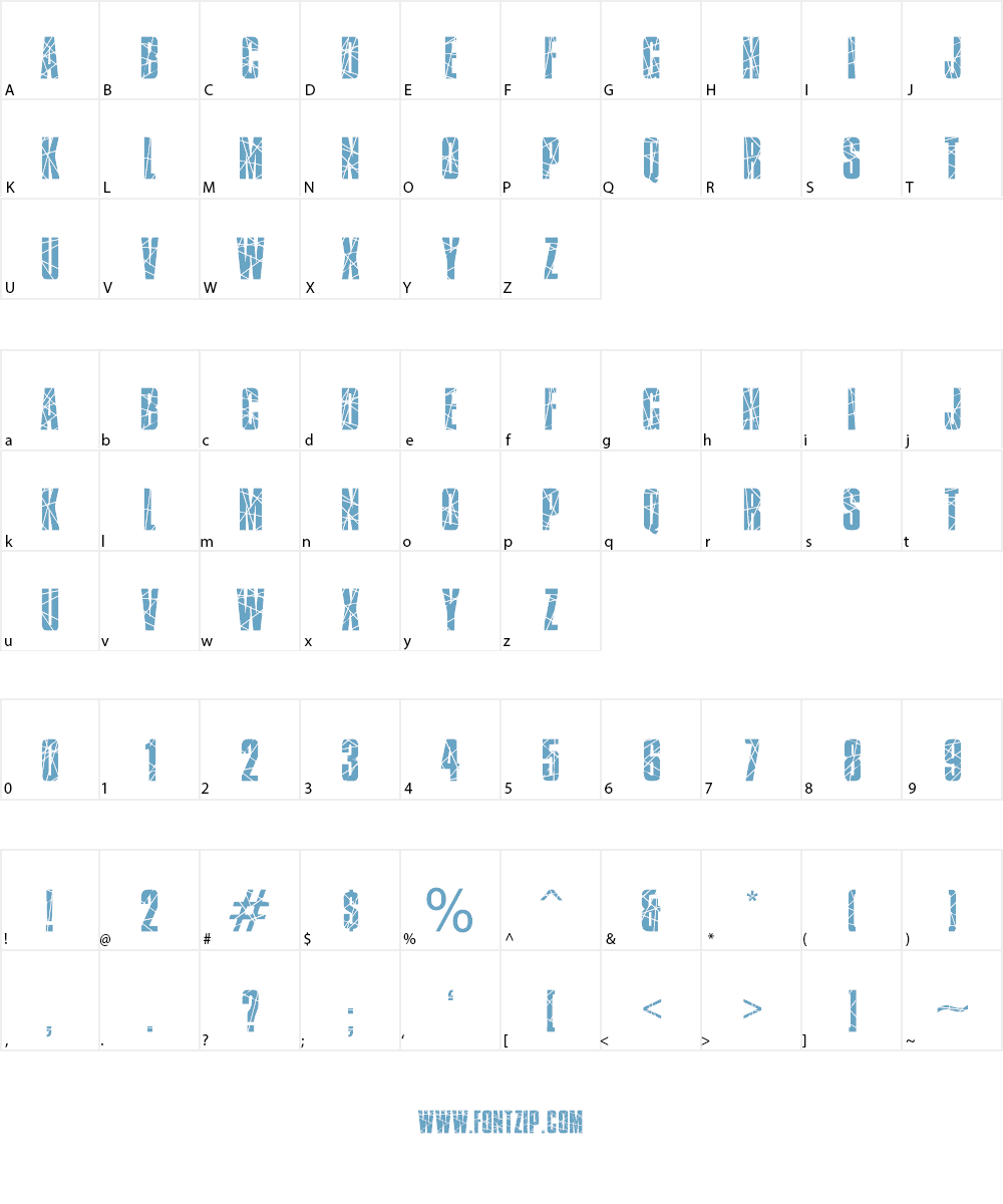 Broken Glass Font Character