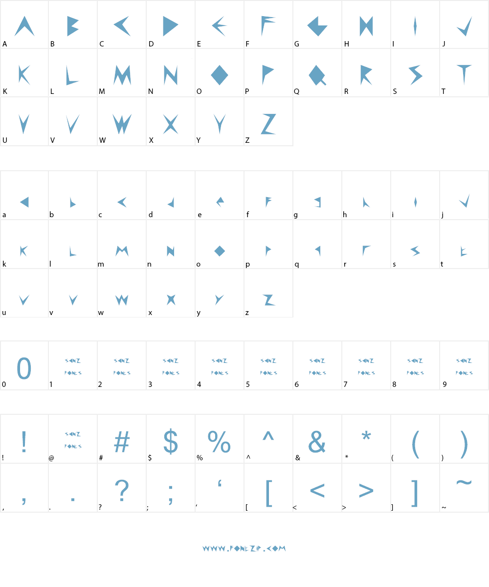 Tajam Font Character