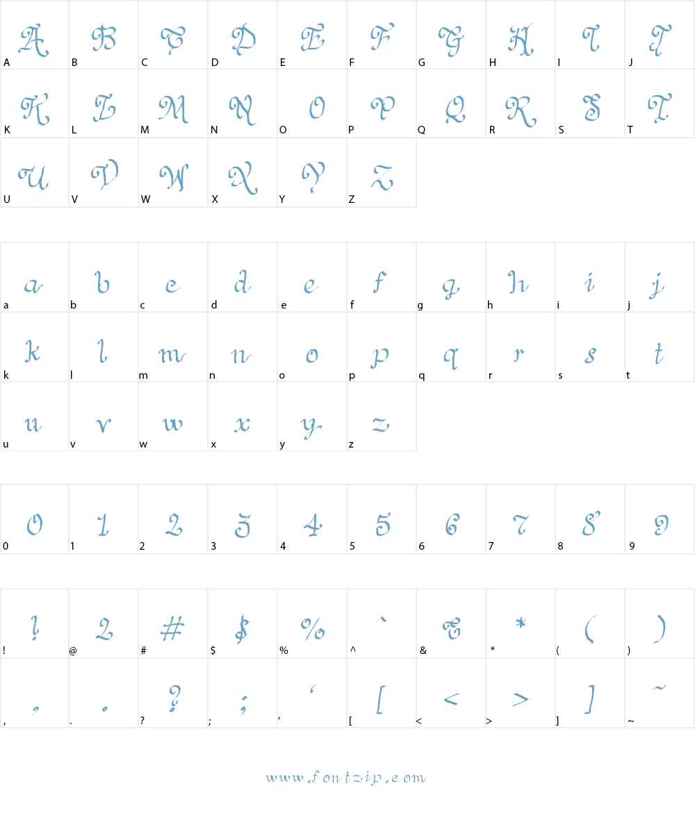 JD Priscus Font Character