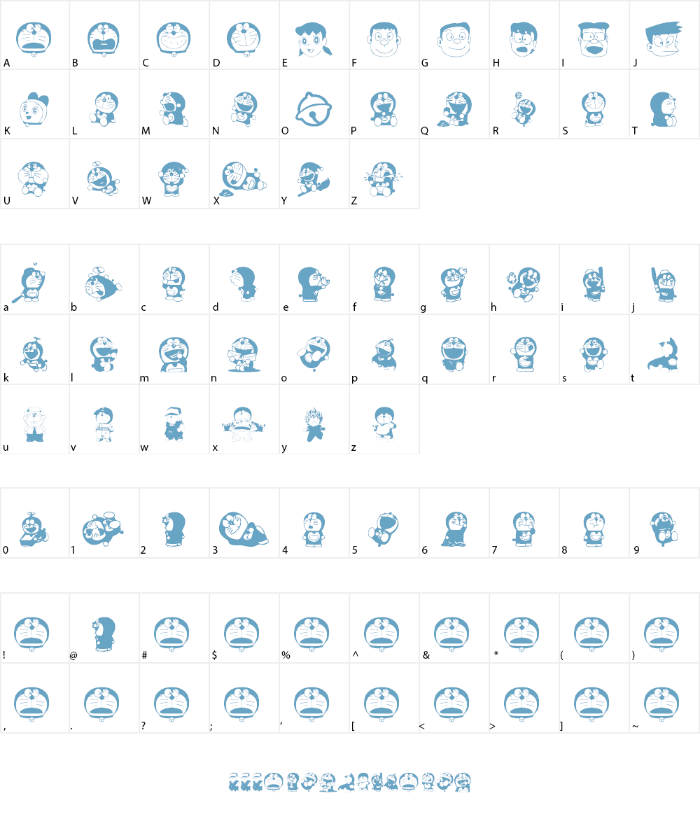 Doraemon Font Character
