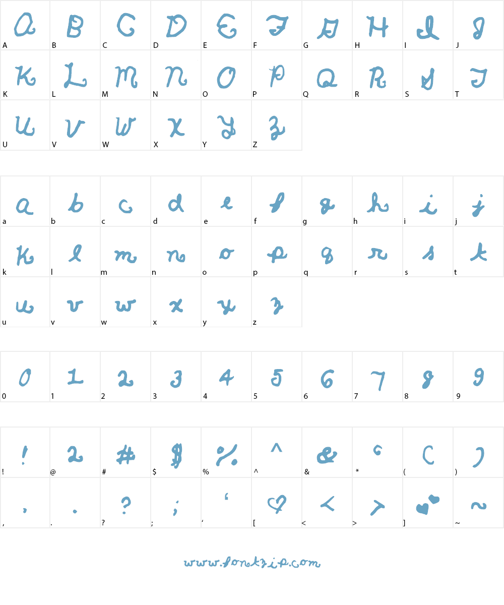 MereCurlicues Font Character