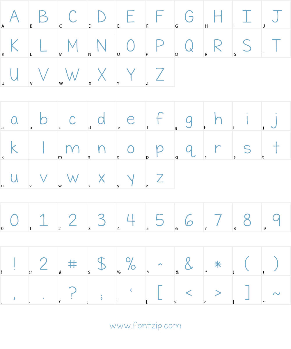 KG First Time In Forever Font Character