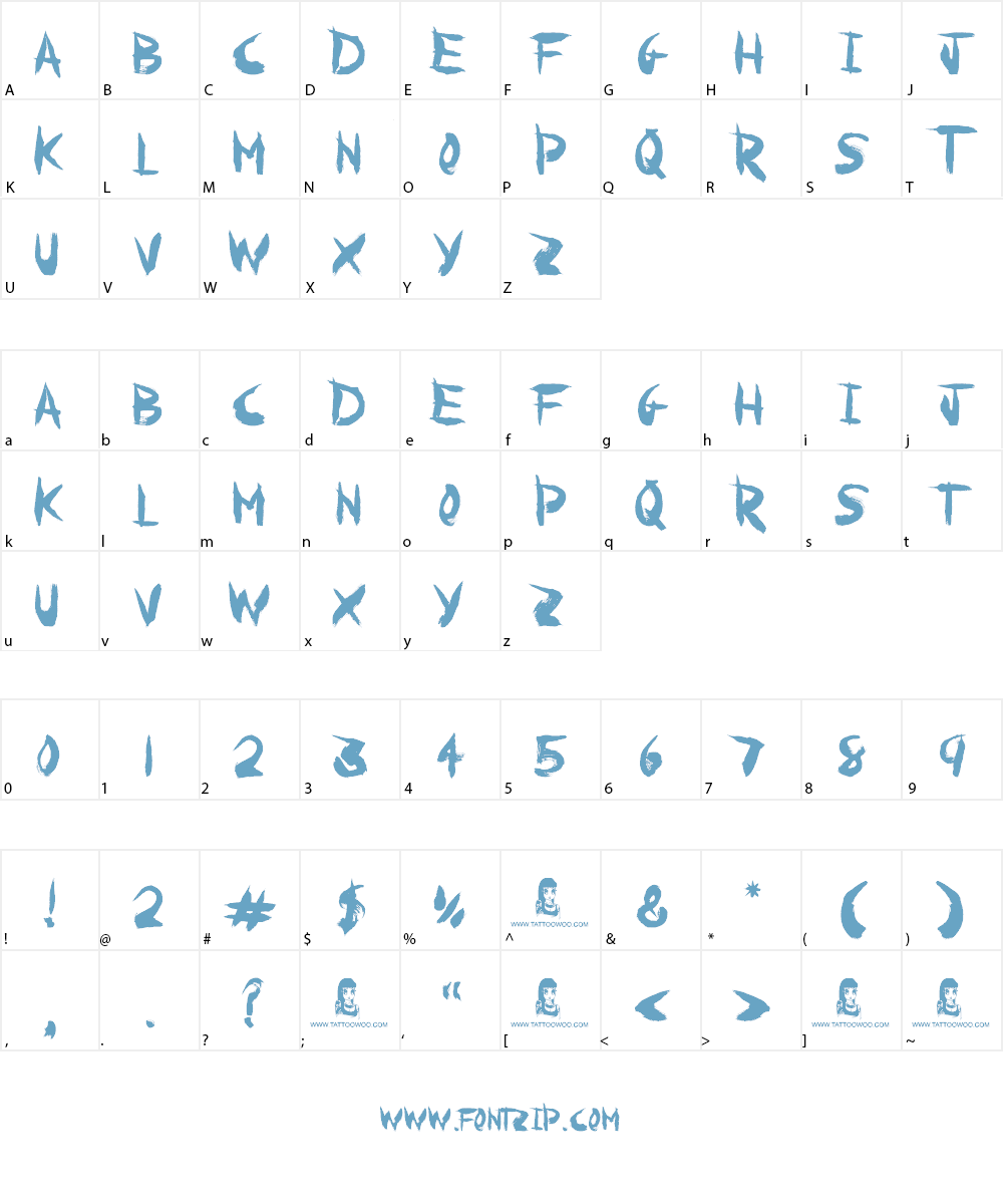 Paranoia Font Character