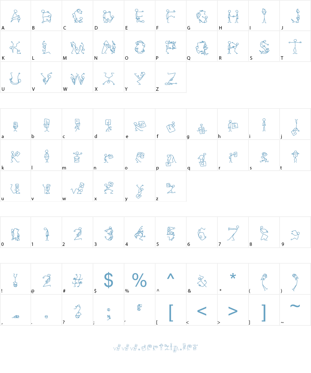 Stick Figures Font Character