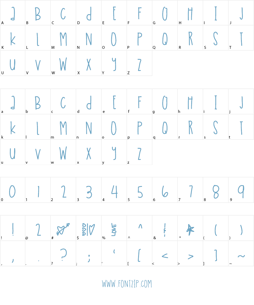 AmericanYouth Font Character