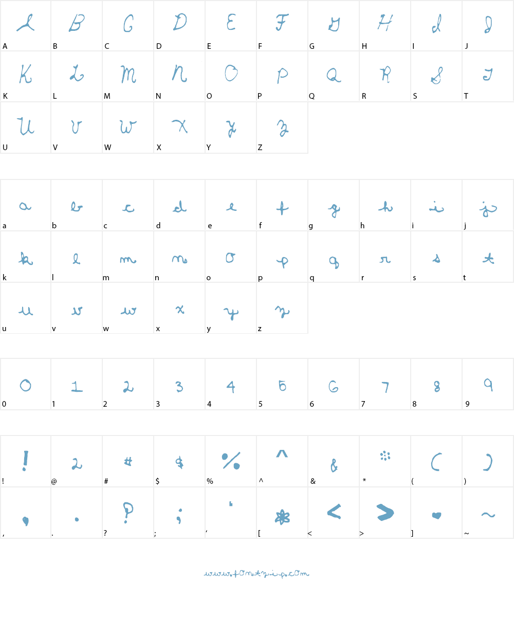 TinyLittleBows Font Character