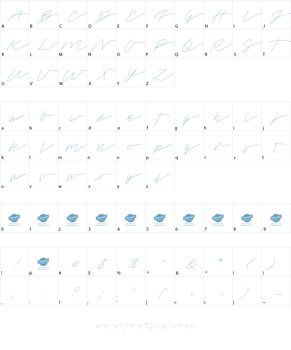 Tamoro Script Personal Use Only Font Character