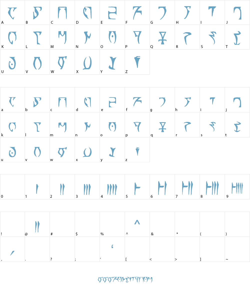 skyrim Font Character