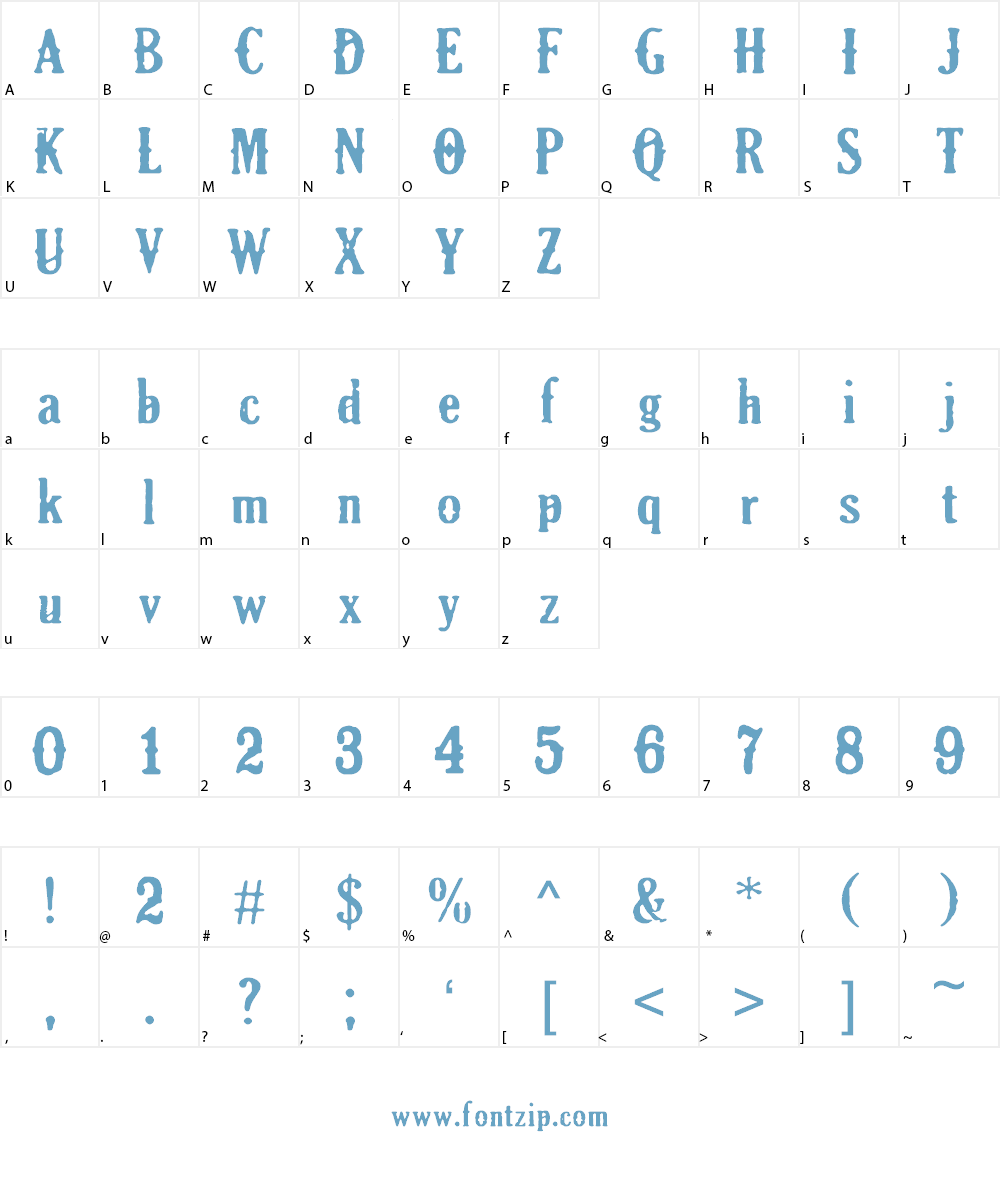 CF Old Milwaukee Font Character