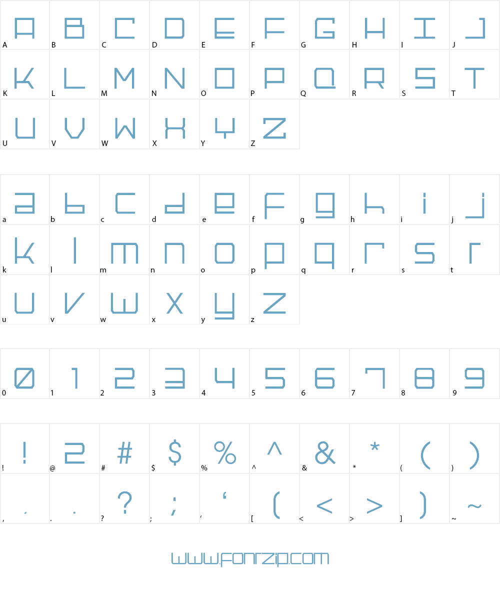 Galactik Font Character