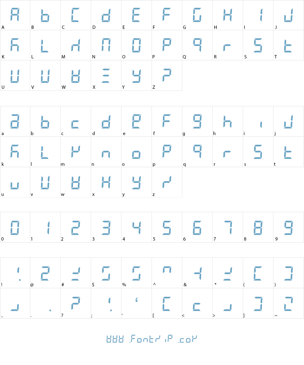 Segment7 Font Character
