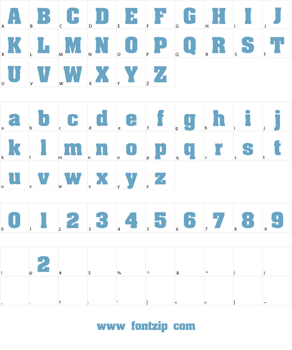 Dirty Old Town Font Character