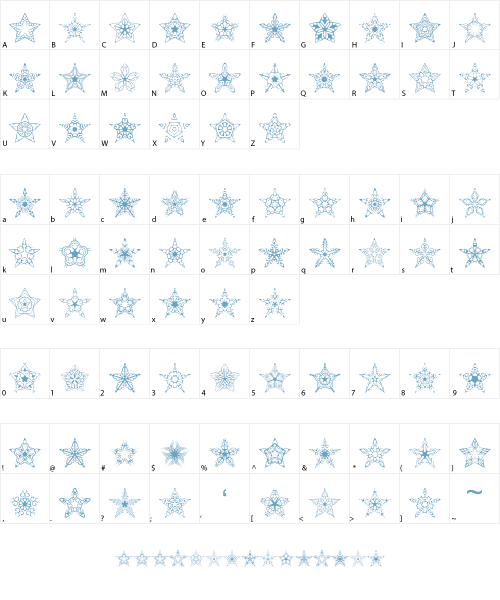 90 Stars BRK Font Character