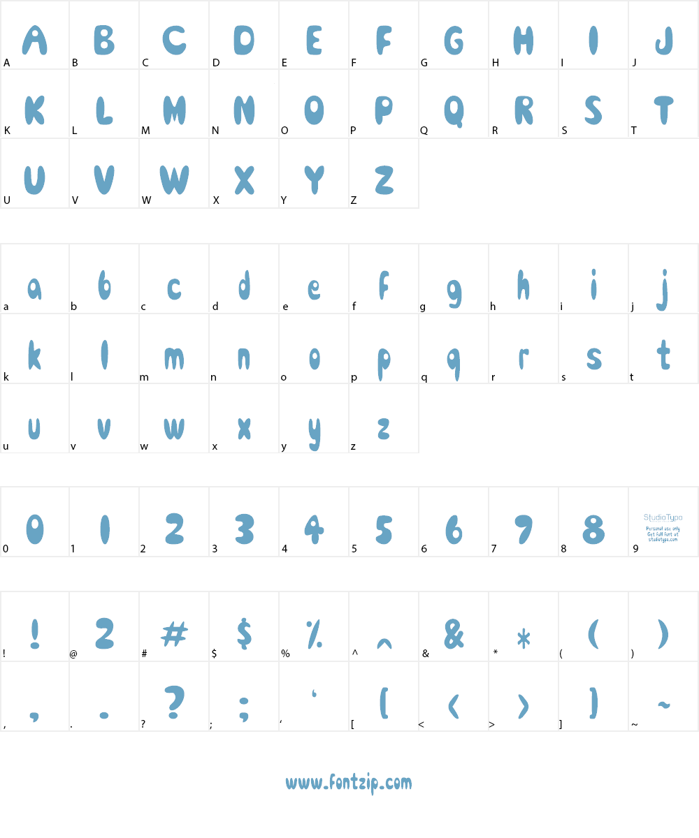 Comic Black Rabbit Font Character