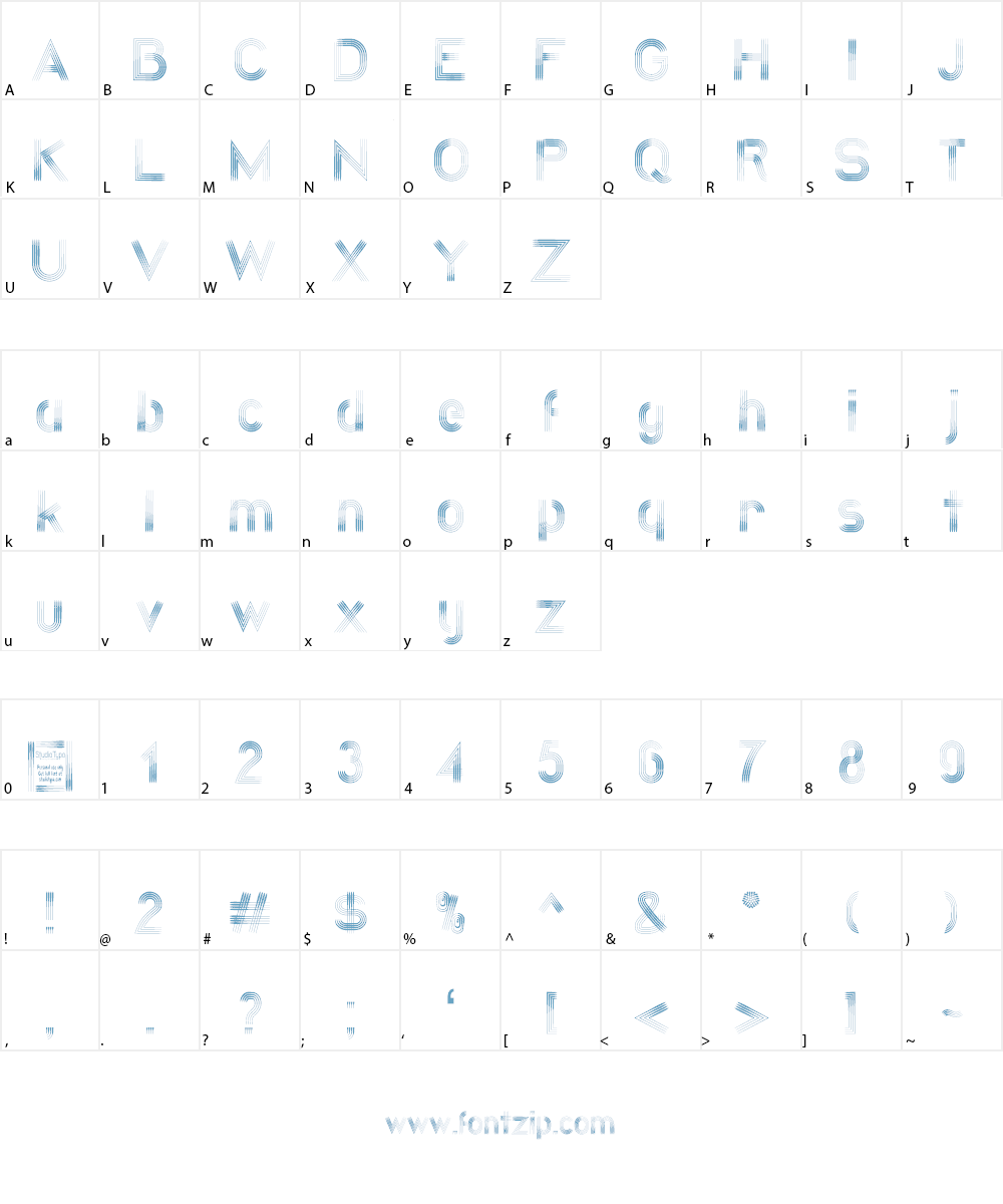 Quatroline Font Character