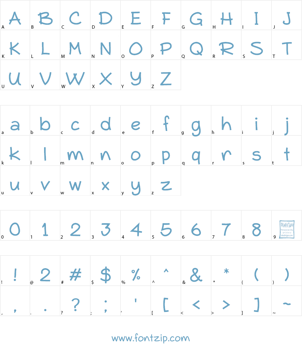 Typo Comica Font Character