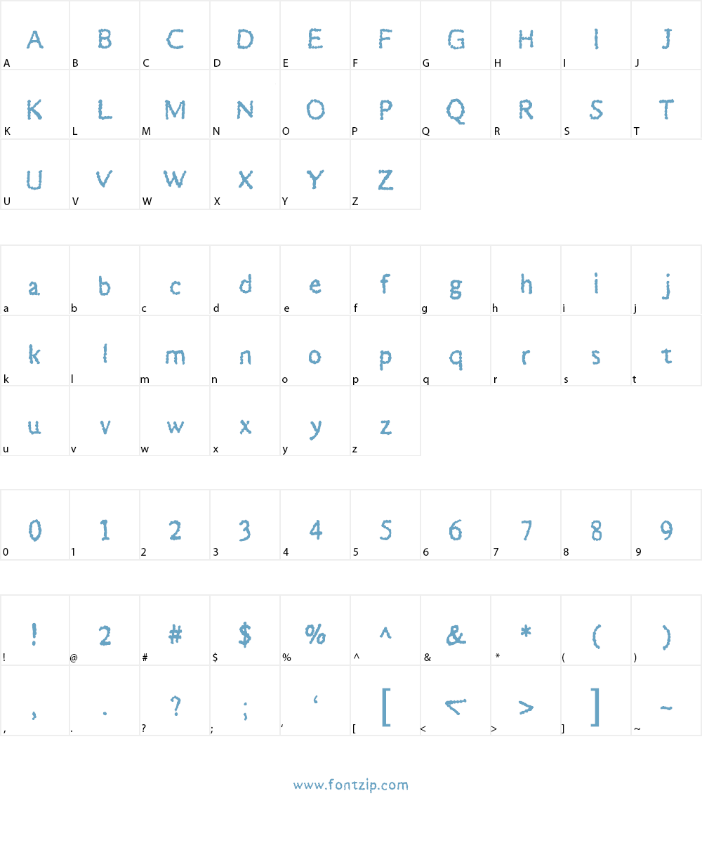 BubbleDub Font Character