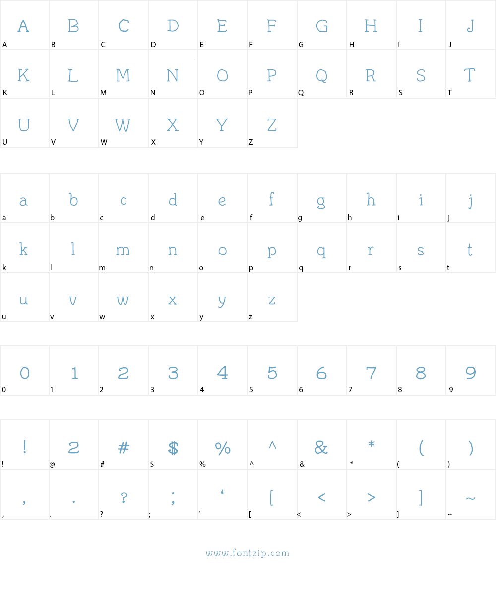 JD Irregutype Font Character