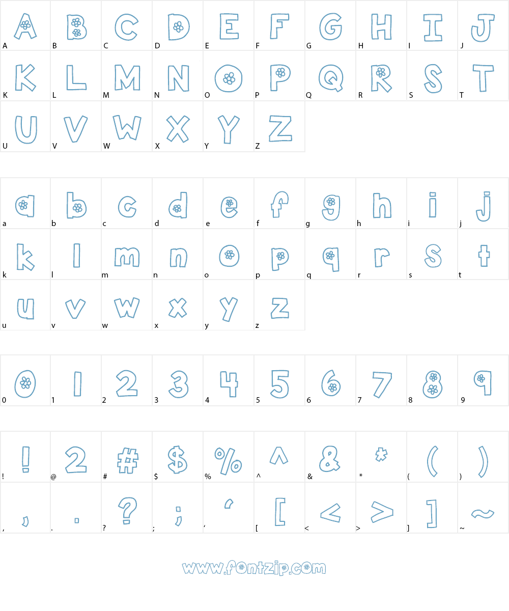 KBTheFlowerFarm Font Character