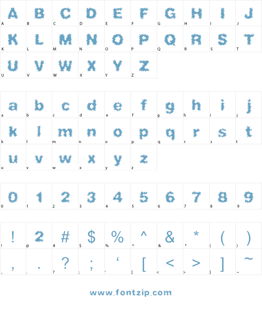 Frizzed BRK Font Character