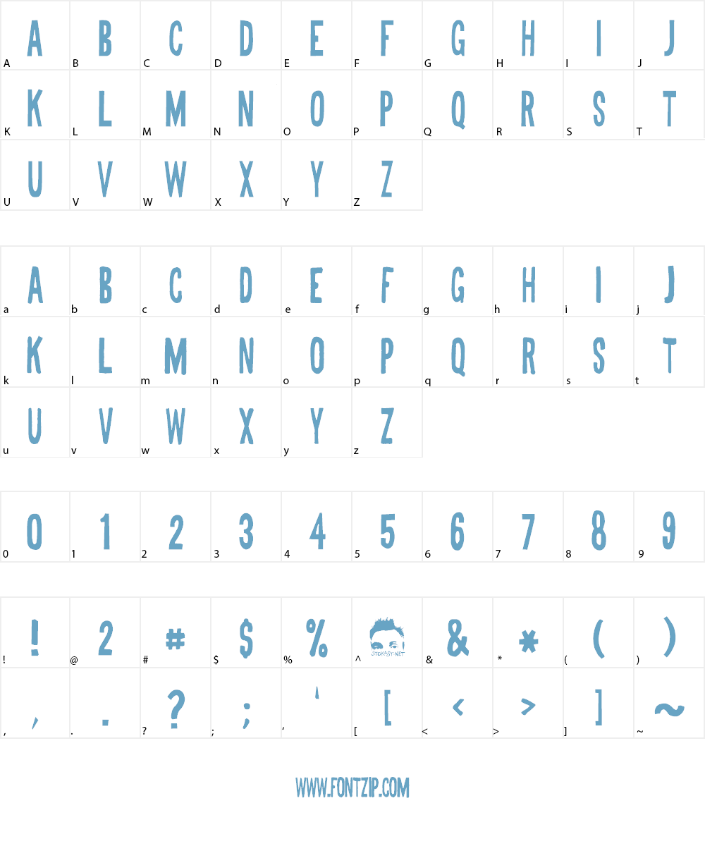 Half Cut Gothic Font Character