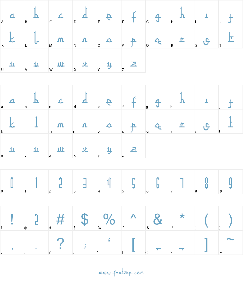 Tafakur Font Character