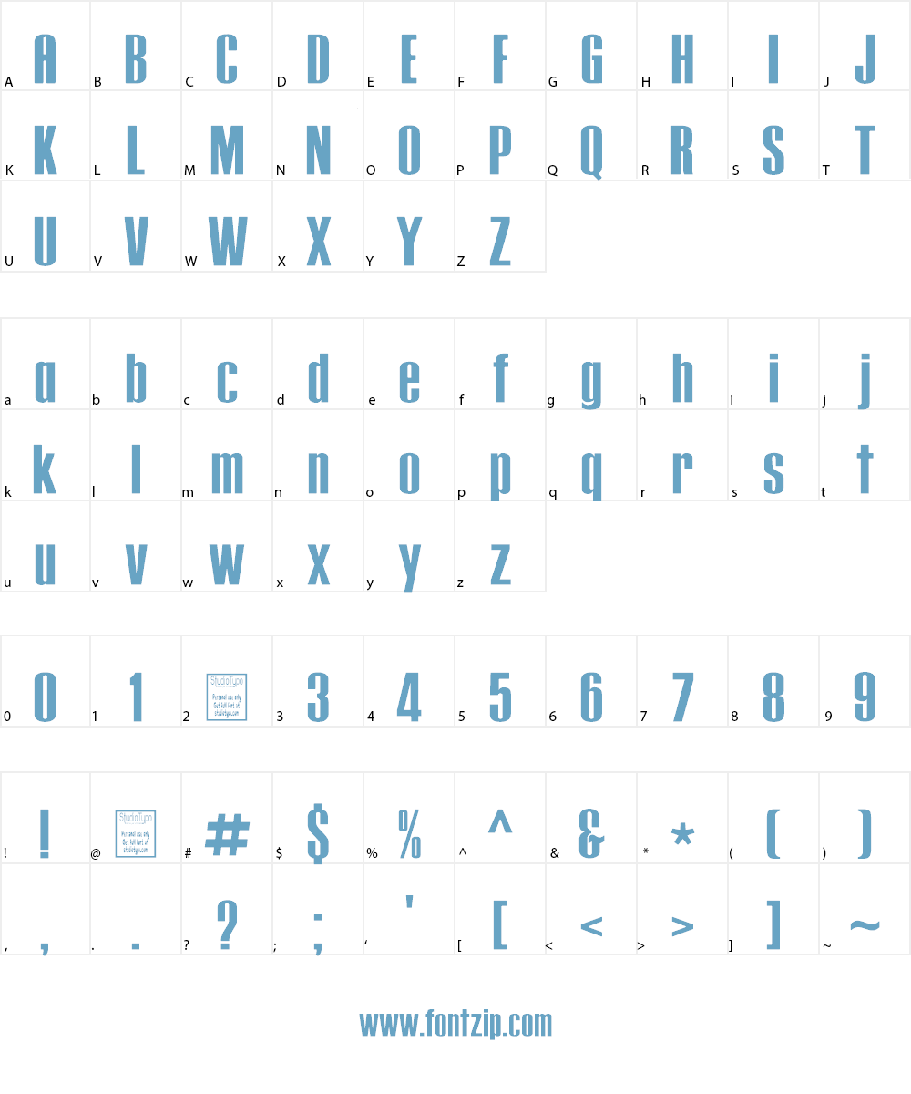 Tipo PRESS Font Character