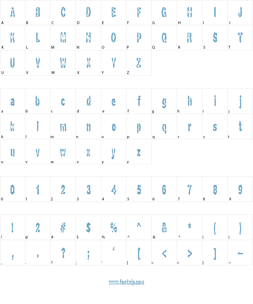 Gasping BRK Font Character