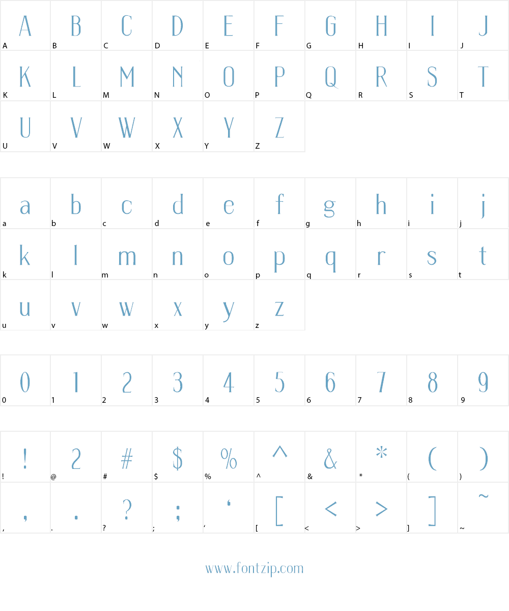 TSIQUILISDA OLD Font Character