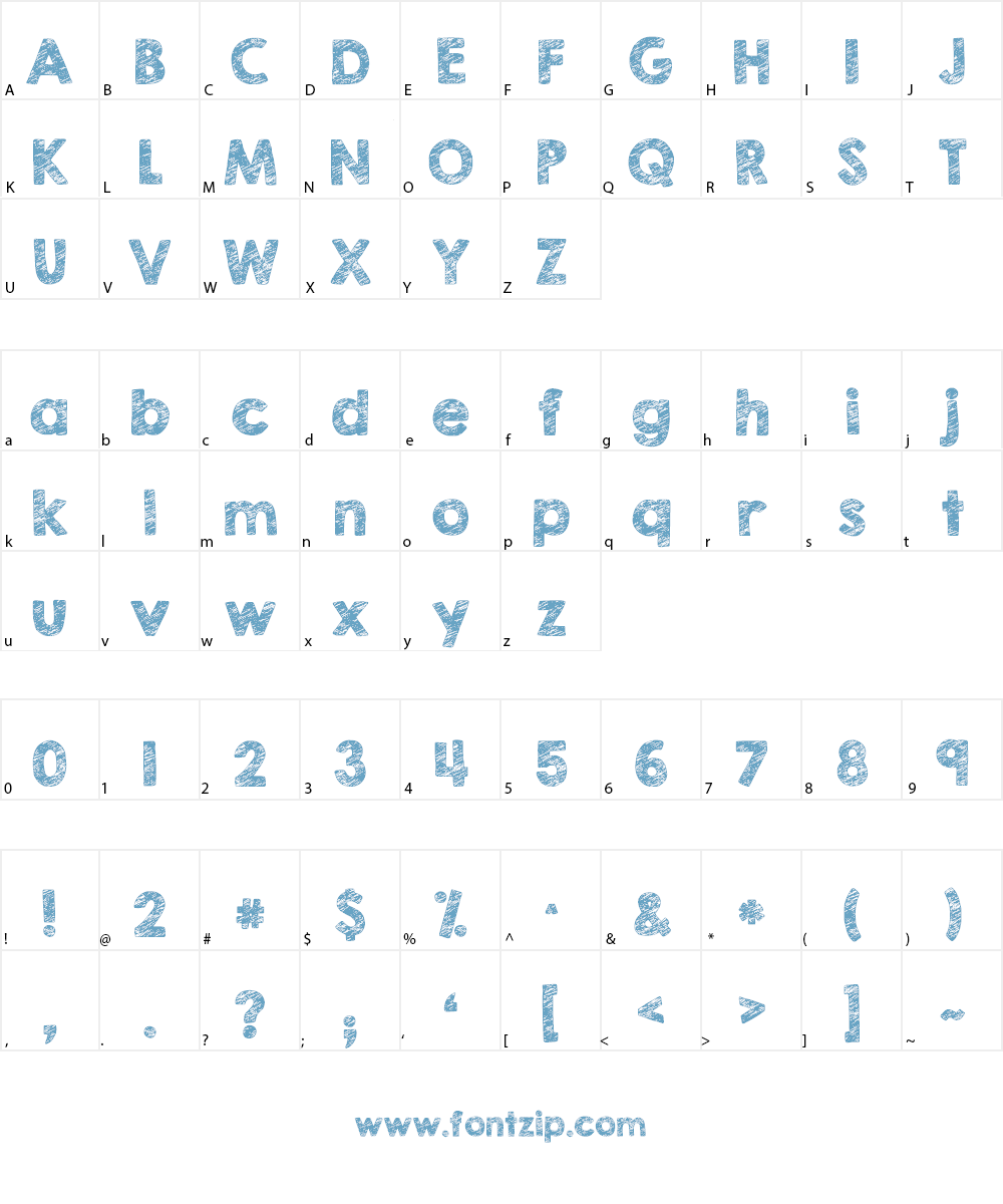 KG Broken Vessels Sketch Font Character