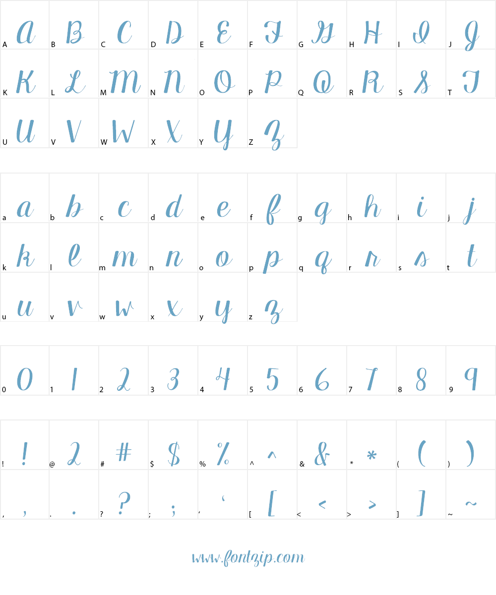 KG Manhattan Script Font Character