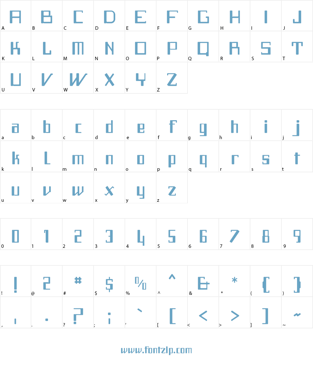 f2 Tecnocratica Font Character