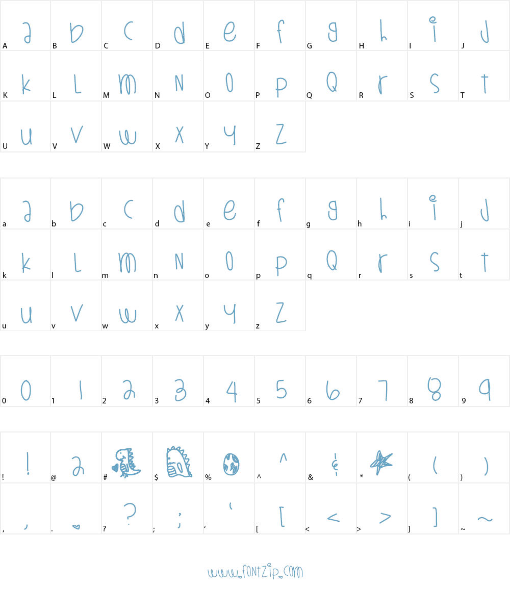 DinosaursAreAlive Font Character