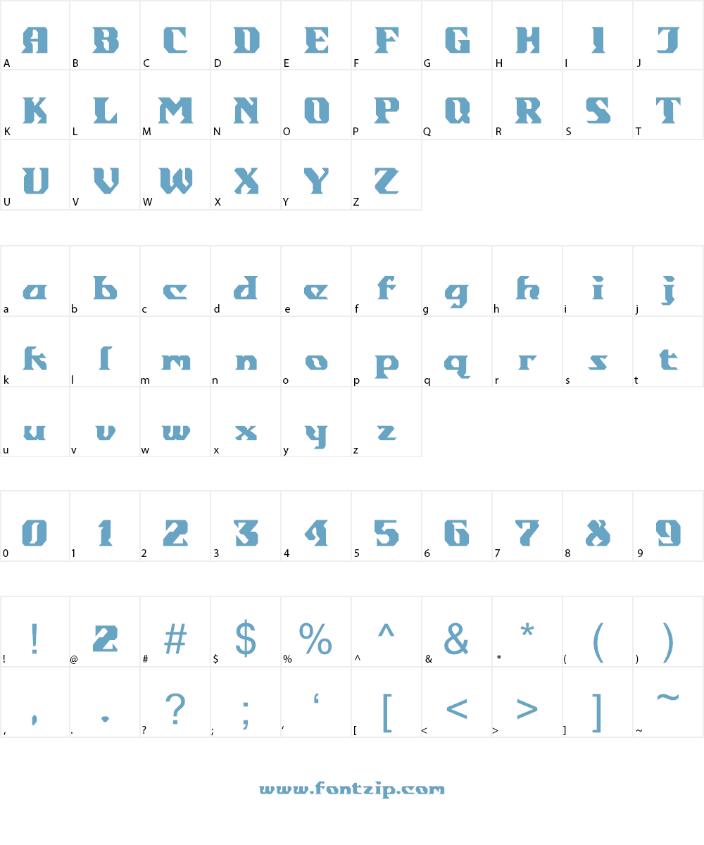 gondrong Font Character