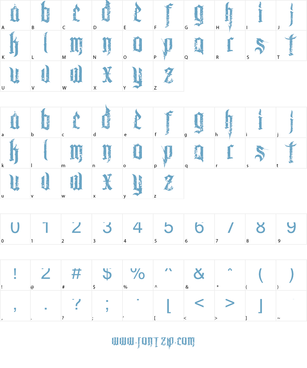 Chaos and Pain Font Character