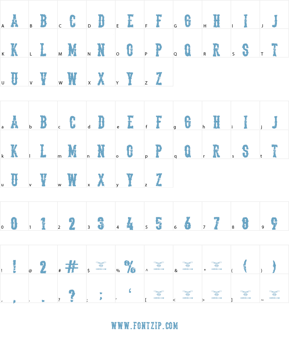 The Deadliest Saloon Font Character
