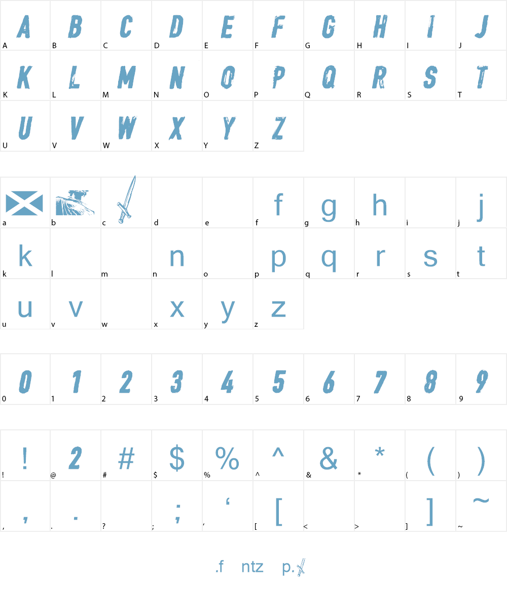 CF William Wallace Font Character