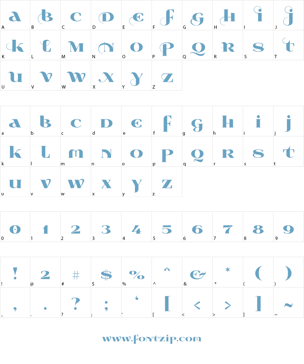 Wabroye Font Character
