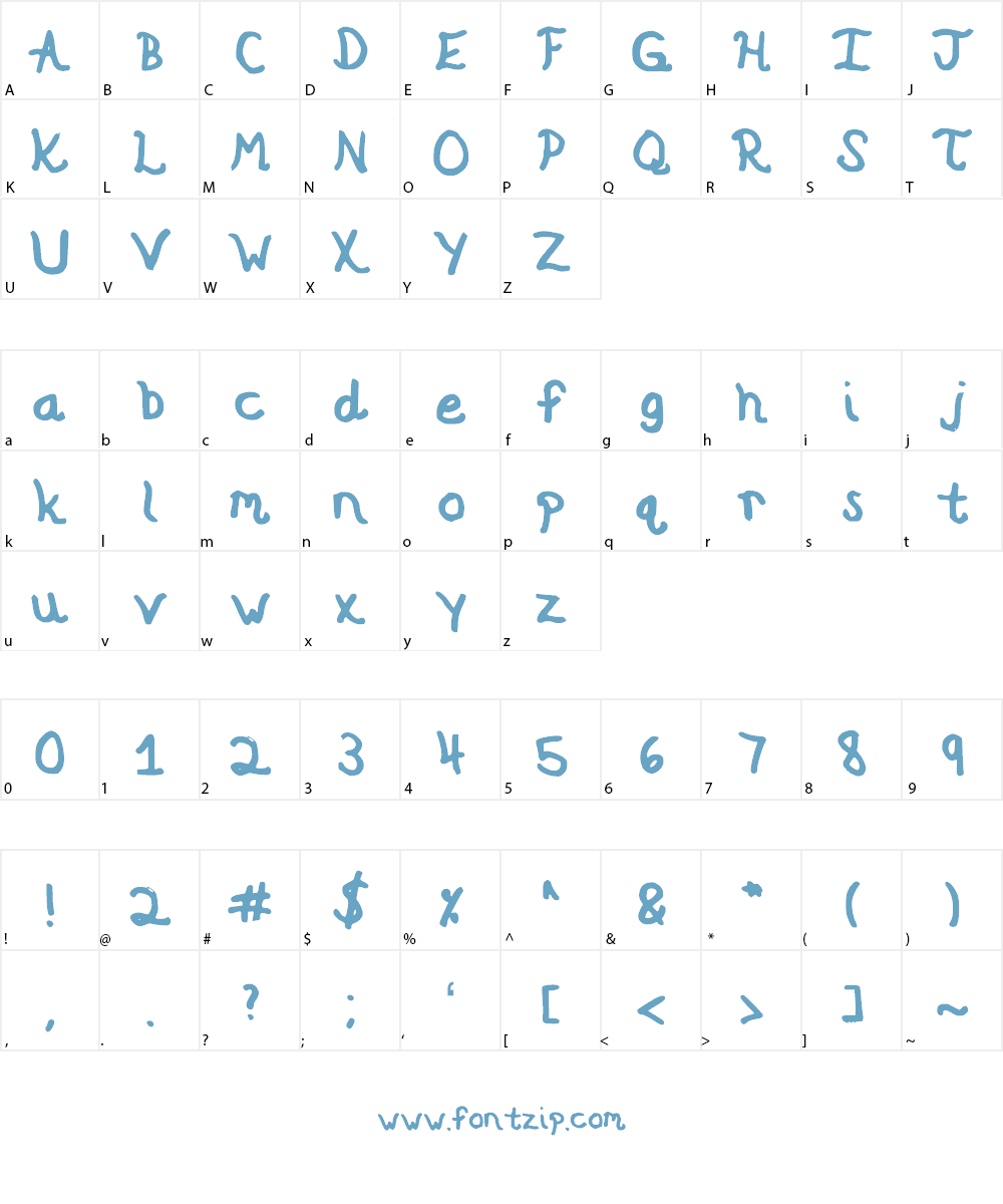Sharpie Hand Font Character
