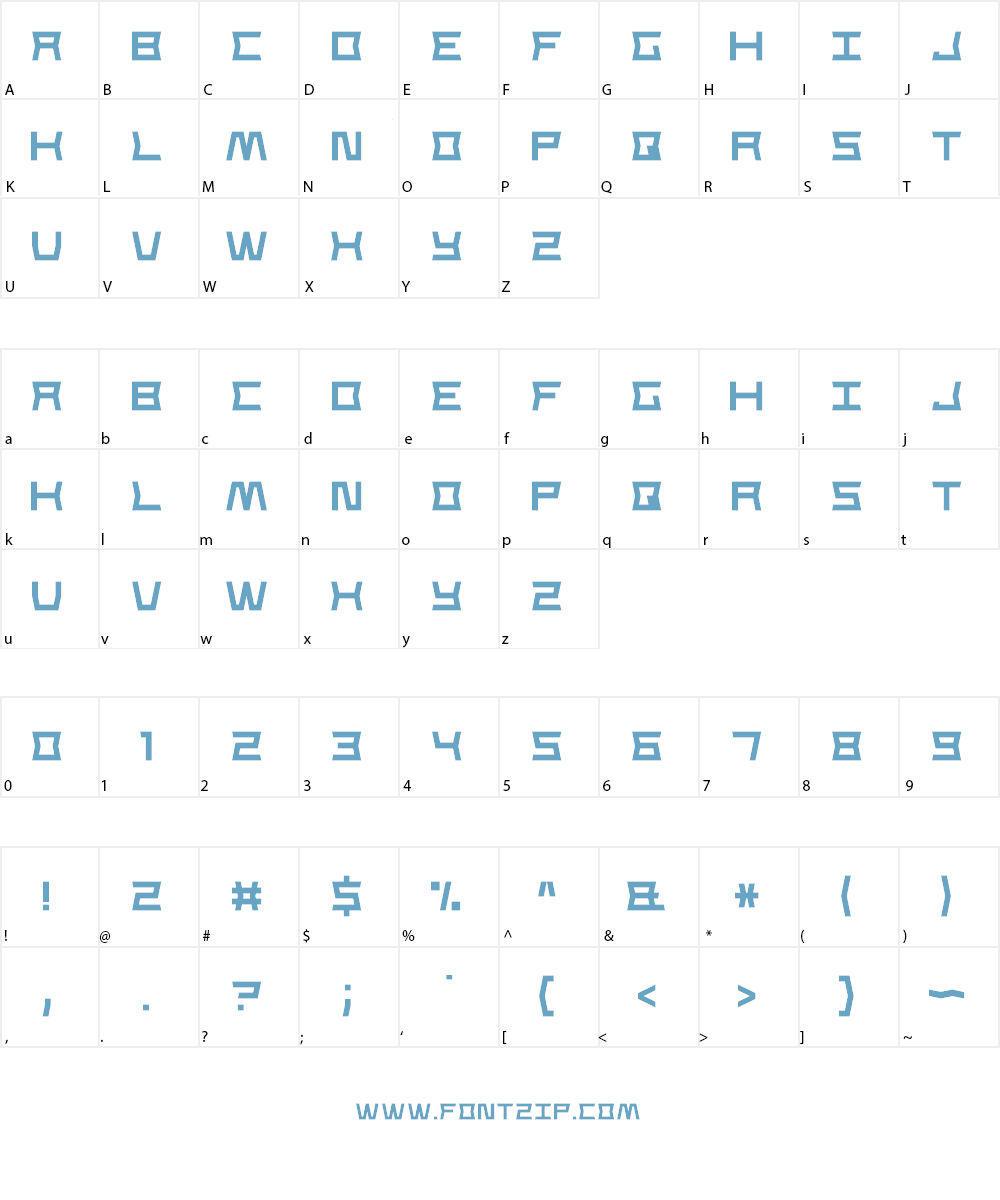 Strong Line 7 Font Character