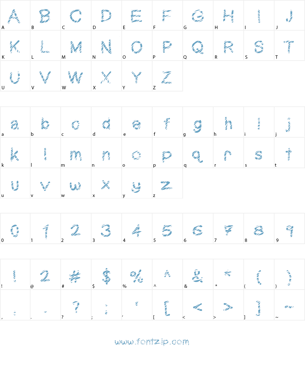 Stripe Font Character