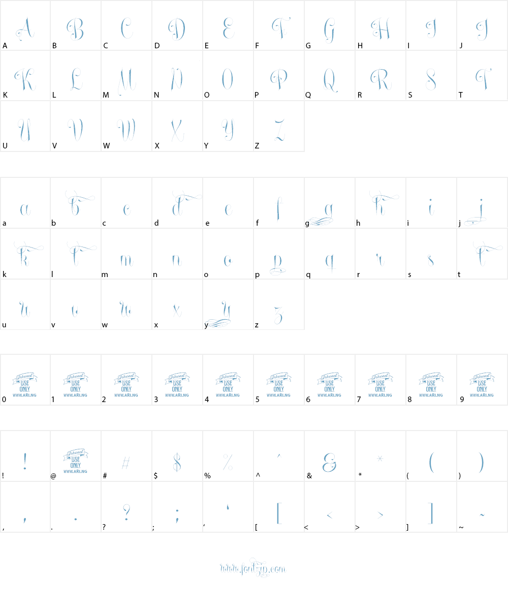 Undergone Personal Use Font Character