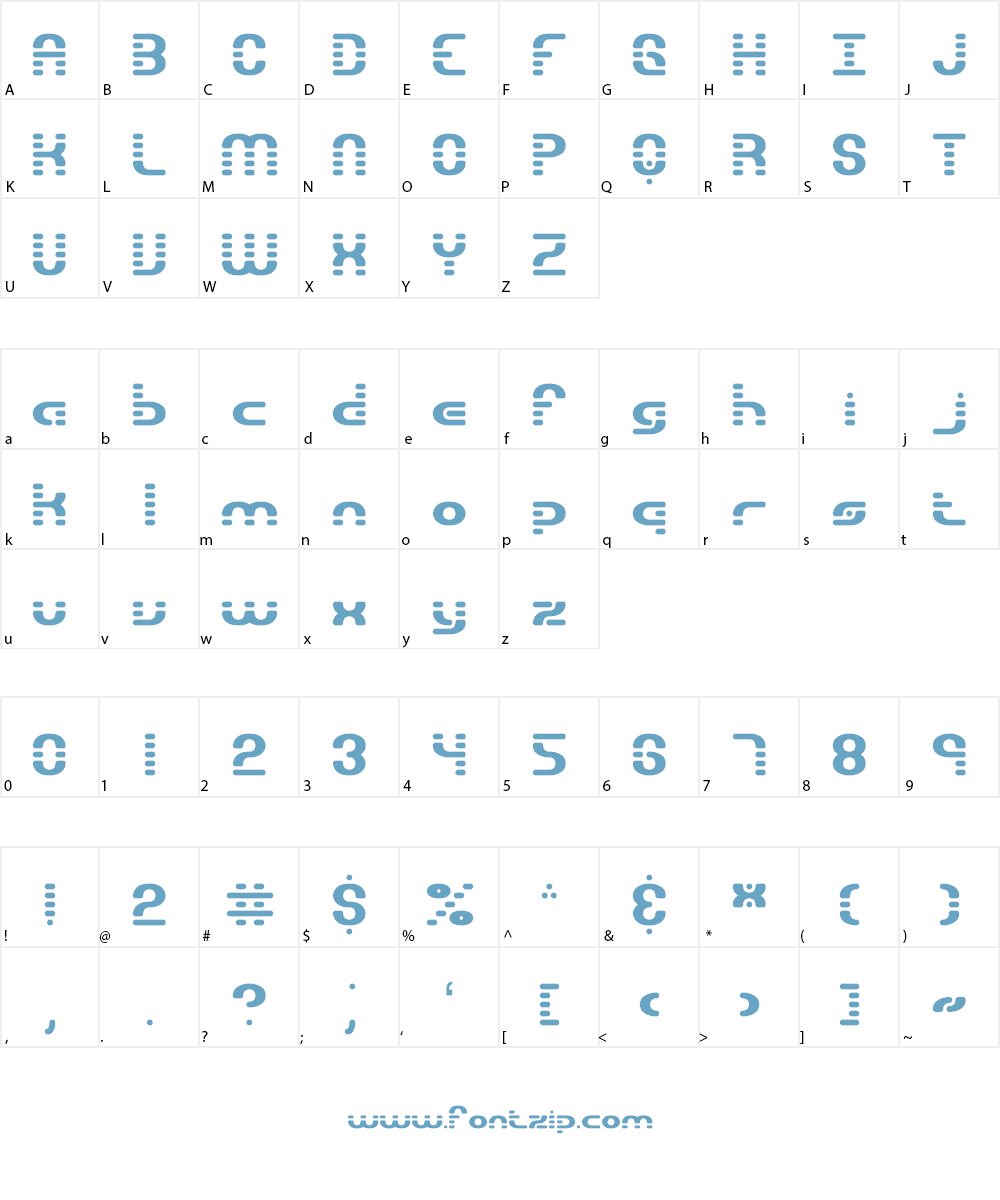 Gravitate BRK Font Character